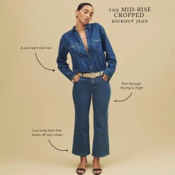 Mid-rise kickout jean