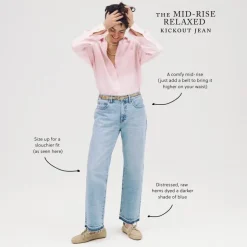 Mid-rise relaxed kickout jean