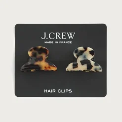 Mini hair clips two-pack in mixed Italian tortoise