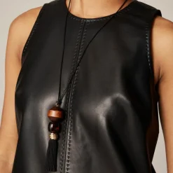 Mini sheath dress in faux leather