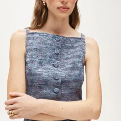 Mini sheath dress in tweed