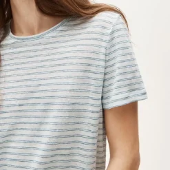 New relaxed linen T-shirt in stripe