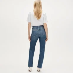 Nipped straight jean