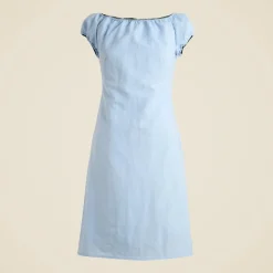 Off-the-shoulder mini dress in textured nylon