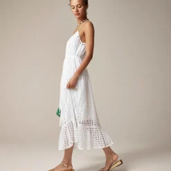 Oval eyelet midi dress