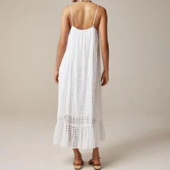 Oval eyelet midi dress