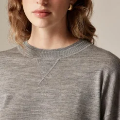 Oversized crewneck sweatshirt in merino wool