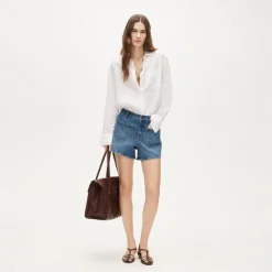 Patch-pocket denim short