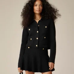 Patch-pocket sweater lady jacket