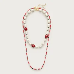 Pearl and bead necklaces set-of-two