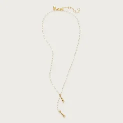 Pearl beaded lariat necklace