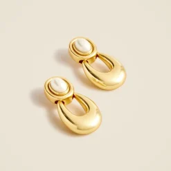 Pearl door knocker earrings