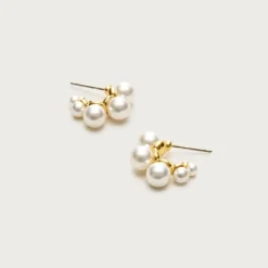Pearl huggie earrings