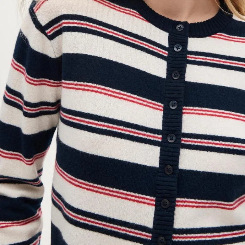 Perfect cashmere cardigan in stripe