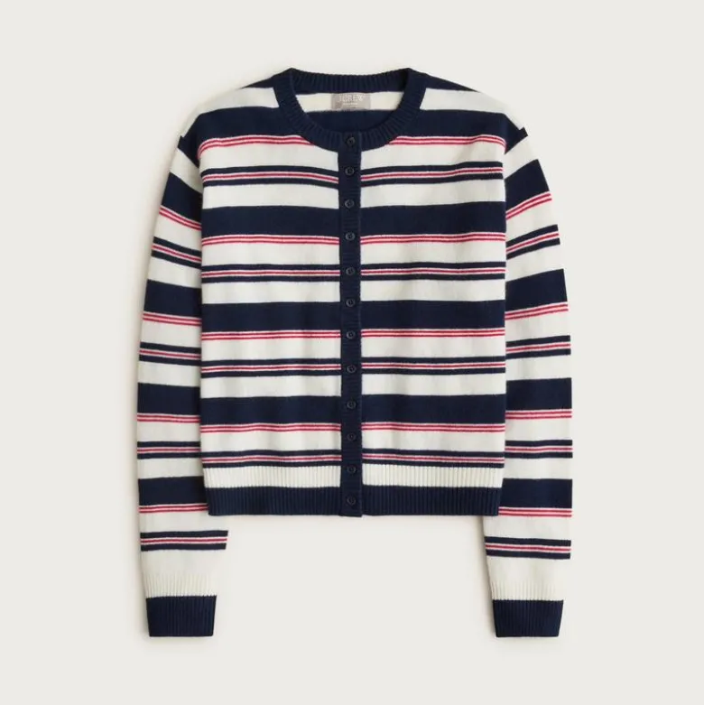 Perfect cashmere cardigan in stripe