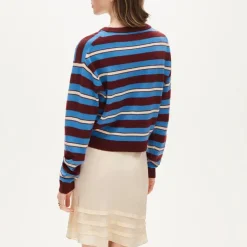 Perfect cashmere crewneck sweater in stripe