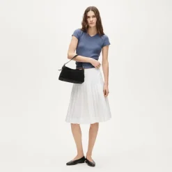 Perfect rib high V-neck T-shirt