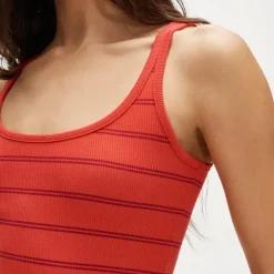 Perfect rib scoopneck tank top in stripe