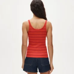 Perfect rib scoopneck tank top in stripe