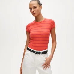 Perfect-fit crewneck T-shirt in stripe
