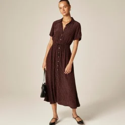 Petite Cerise shirt-dress in floral crepe de chine