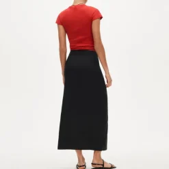 Petite column skirt in Gramercy linen blend