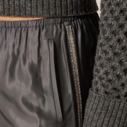 Petite Cosmo pant in viscose twill with embellished side stripe