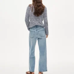 Petite Everyday side-panel wide-leg ankle jean in rigid