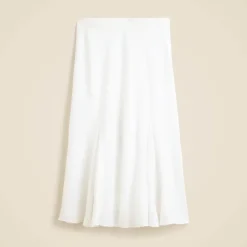 Petite Gwyneth flounce-hem slip skirt in linen