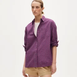 Petite Étienne oversized shirt in dobby stripe