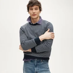 Pima cotton sweater in stripe