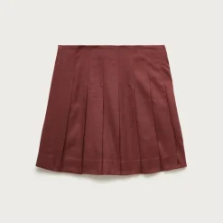 Pleated mini skirt in Gramercy linen blend