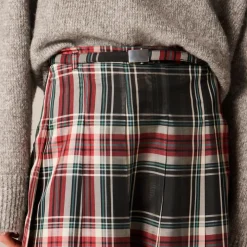 Pleated prep skirt in Stewart tartan