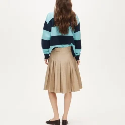 Pleated skirt in cotton poplin