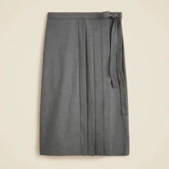 Pleated wrap skirt