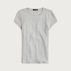 Pointelle short-sleeve T-shirt