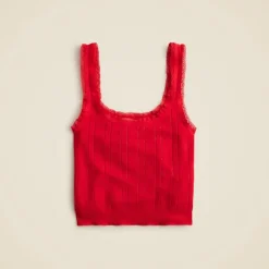 Pointelle sweater-tank in premium ultrafine cotton