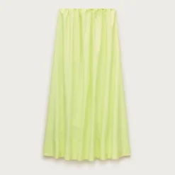 Pull-on midi skirt in cotton poplin