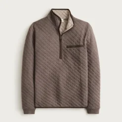 Quilted quarter-zip pullover