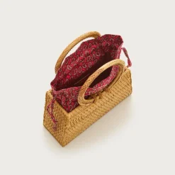 Rattan round-handle bag