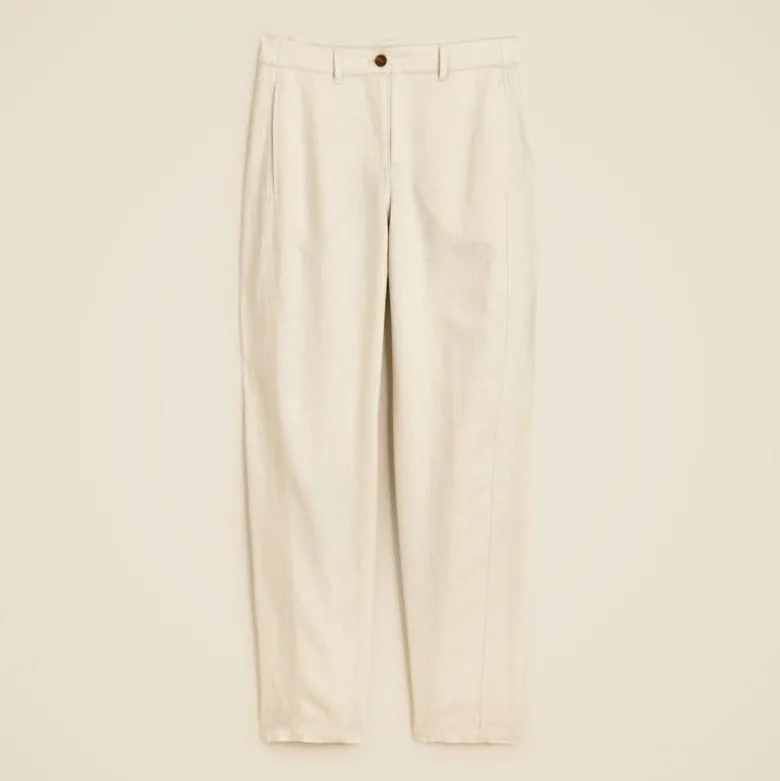 Relaxed barrel-leg pant in linen blend