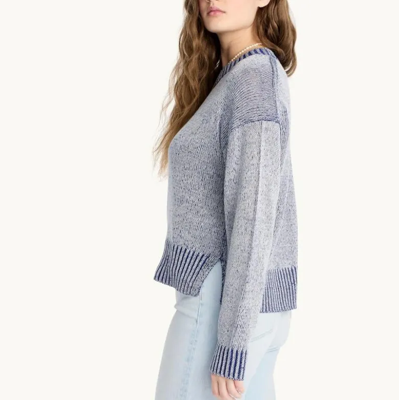 Relaxed linen-cotton blend beach sweater