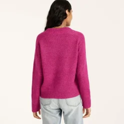 Relaxed saddle sleeve crewneck sweater