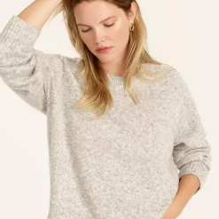 Relaxed saddle sleeve crewneck sweater