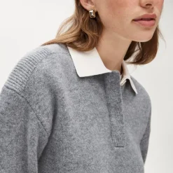 Relaxed sweater-polo in vintage wool