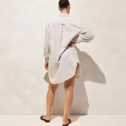 Relaxed-fit beach shirt in linen-cotton blend