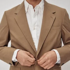 Relaxed-fit suit jacket in cotton poplin