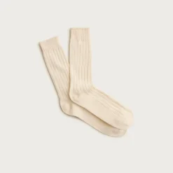 Ribbed cotton-blend socks