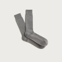 Ribbed cotton-blend socks