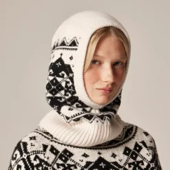 Ribbed Fair Isle balaclava in lambswool